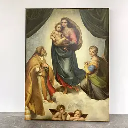 Інтер'єрна картина Сікстинська Мадонна, Рафаель, Raphael, Sistine Madonna, релігійний декор, 80×60 см (id6652) - мініатюра 6