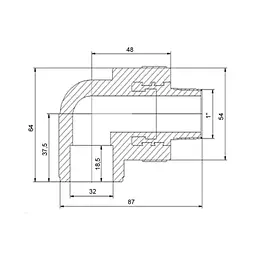Кутник PPR Blue Ocean 32х1", 90° ЗР SD00009998