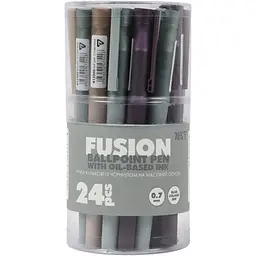 Ручка кулькова Yes Fusion 0.7 мм синя 24 шт. (412300) - мініатюра 3