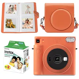 Набор камера Fujifilm Instax Square SQ1, Фотобумага 20шт, Чехол, Фотоальбом 80 фото Оранжевый