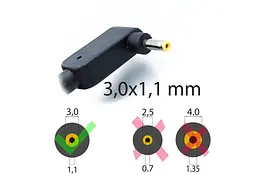 Блок живлення для Acer S5-391, S7-392, S7-393, S7-191 (19V 3.42A 65W (3.0x1.1)) Black (без кабелю) - мініатюра 2