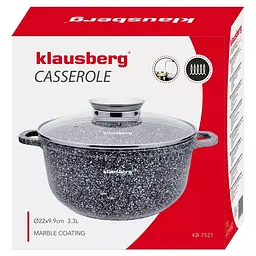 Каструля з мармуровим покриттям Klausberg KB-7521 22 см 3.3л - мініатюра 9