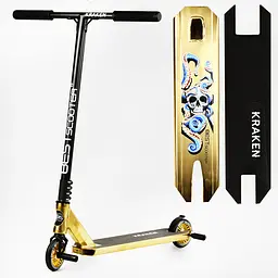 Самокат трюковий Best Scooter 58х87 см Чорно-золотий 000231339 - мініатюра 2
