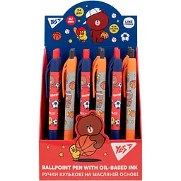 Ручка кулькова автоматична Yes Line Friends. Brown`s Sport Club 0,7 мм синя (412120) - мініатюра 3
