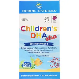 Риб'ячий жир для дітей Nordic Naturals Children's DHA Xtra Ягідний 636 мг 90 міні капсул - мініатюра 2
