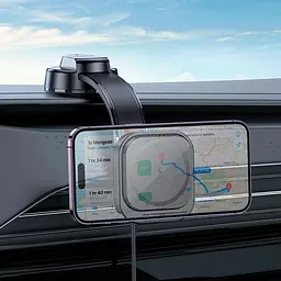 Тримач з бездротовим зарядним Hoco HW24 wireless car holder center console 15W - мініатюра 6