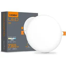 LED світильник безрамковий круглий VIDEX VLE-DLFR-244 24W 4000K 220V (VLE-DLFR-244)