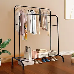 Подвійна стійка для одягу чорного кольору Double floor Hanger - мініатюра 4