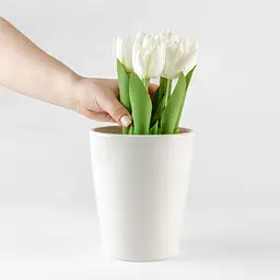 Горщик для квітів МВМ My Home, 16 см, білий (DH-FLOWERS-29 WHITE) - мініатюра 2