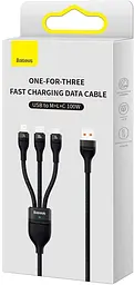 Кабель Baseus Flash Series Ⅱ One-for-three Fast Charging Data Cable USB to Lightning+Type-C+MicroUSB 100W 1.2m CASS030001 Black - мініатюра 4