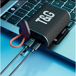Портативна Bluetooth колонка-радіоприймач з підсвічуванням чорна TG396 5W - мініатюра 3