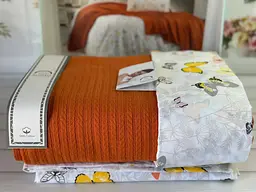 Постільна білизна з в’язаним пледом Orange Romeo Home pbe0051434 - мініатюра 2