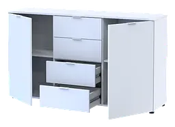 Комод Doros Рон 5 Білий 2 фасади 4 шухляди 140х38х81 (44900223) - мініатюра 3