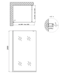 Душова перегородка Qtap Walk-In Standard BLM201.C8 100х200 см, скло Clear 8 мм, покриття CalcLess - мініатюра 6