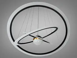 Люстра стельова LED Diasha 2328-800+600+400BK 140W, чорний, сучасний стиль для вітальні, спальні - мініатюра 3