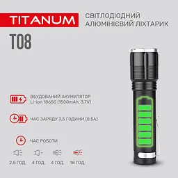 Ліхтар портативний Videx Titanum 700 Lm 6500 K (TLF-T08) - мініатюра 5