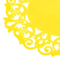 Підставка мереживна силіконова під гаряче килимок для чашки банки 15 см (комплект з 2 шт.), Kitchen Master Жовтий 85115 - мініатюра 2
