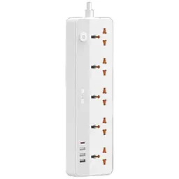 Мережевий фільтр Biva PS-05 4 sockets + 2USB 15W + 2TypeC 20w 2m Power Strip White - мініатюра 3