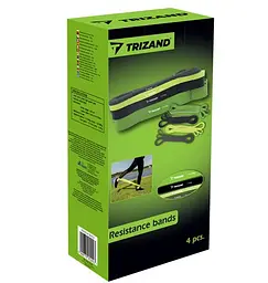Набор латексных лент для упражнений Trizand 24305 (4 шт), резиновые петли для фитнеса и подтягиваний с дверным креплением - миниатюра 6