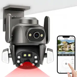 Камера відеоспостереження зовнішня камера вулична подвійна чорна WIFI DOUL CAM Q-821 FULL-HD 4Mp - мініатюра 3