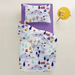 Дитяча постільна білизна в ліжечко SNOWMAN CS2, блакитний (Snowman_PlumLight_140) - мініатюра 2
