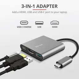 Адаптер Trust Dalyx Usb-C 3-в-1 - Type-C HDMI Usb (TR-23772) - мініатюра 4