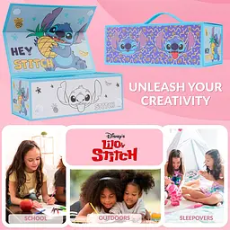 Набір Disney Stitch Art Set для дітей, футляр для розфарбовування з олівцями, крейдою, блокнотом - мініатюра 3