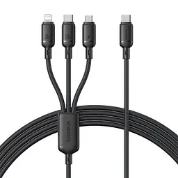PD кабель Baseus Silky 3in1 USB-C to M+L+C 100W 1.5m чорний P10377706123-00