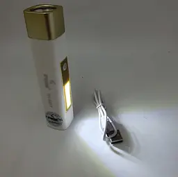 Ліхтарик акумуляторний ручний LED 3W+5SMD збоку панель порт USB з функцією PowerBank 1200mAh світить до 10 годин IWIN IW-5867 - мініатюра 2