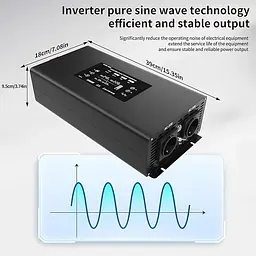 Інвертор перетворювач напруги DATOUBOSS 24-230v 2000/4000W чистий синус - мініатюра 2
