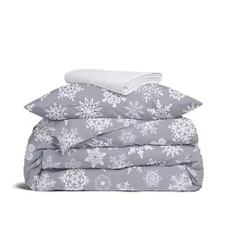 Дитяча постільна білизна в ліжечко SNOWFLAKES CS2, сірий (SnowflakesWhiteGrey_White_140)