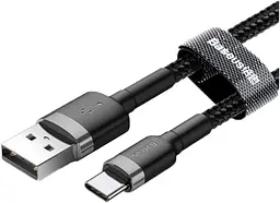 Кабель Baseus cafule Cable USB For Type-C 2A 2m Gray Black (CATKLF-CG1) - мініатюра 4