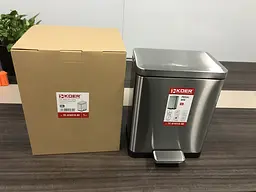 Відро для сміття з плавним закриттям прямокутне Koer TC-010315-02 15 л нержавіюча сталь KR5603, Нержавіюча сталь - мініатюра 6