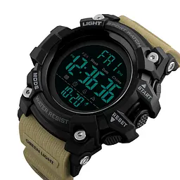 Чоловічий наручний годинник 1384 Black-Khaki Wrisband Skmei acs0030783 - мініатюра 2