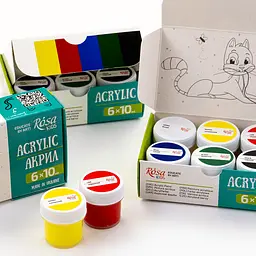 Набір акрилових фарб Cats 6×10 мл ROSA Kids (4823098545897) - миниатюра 4