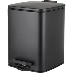 Відро для сміття з плавним закриттям квадратне Zerix Kubix-TC0106 Black 6 л Black ZX5890, Чорний матовий