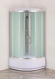 Душовий бокс без гідромасажу Mixxus Strong SB01-90x90x215-FB Satin з високим піддоном MI6884, Хром матовый, матовий, хром матовий - мініатюра 3