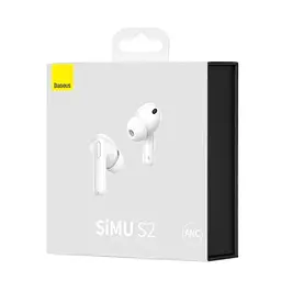 Навушники Bluetooth Baseus SIMU ANC True Wireless Earphones S2 | 42/480mAh, 6/24Hours (NGS2-02) white - мініатюра 7