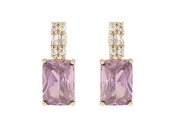 Сережки Xuping пусети Позолота 14K "Візерунок з бузковими кристалами" (310696)