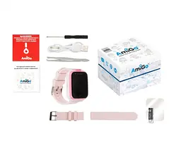 Дитячий смарт-годинник Amigo GO006 GPS 4G WIFI Videocall з відеодзвінком Pink Рожеві - мініатюра 8