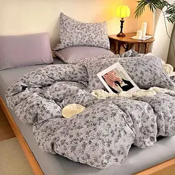 Постільна білизна євро з мусліну з простирадлом на резинці Colorful Home Print 2 21750 200х230 см
