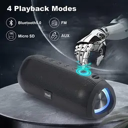 Портативний Bluetooth-динамік Ykall, Bluetooth-динамік потужністю 20 Вт зі світлодіодним підсвічуванням - мініатюра 3