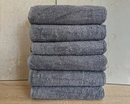 Набір турецьких махрових однотонних рушників Gulcan 6 штук 70х140 сірий Grey щільність 480 г/м2 петля 16/1