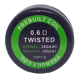 Комплект спіралей PREBUILT Twisted Coil 0.6 10 шт Ом (bs060) - мініатюра 2