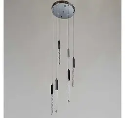 Срібляста каскадна LED люстра на 6 скляних підвісів Artlight 2350/6SL - мініатюра 2