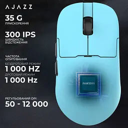 Мишка Ajazz AJ159P MC Wireless/Bluetooth/USB Charging Dock Blue (AJ159P-MC-Blue) - мініатюра 12