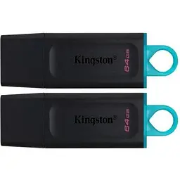 Флеш накопичувач USB 64Gb Kingston DataTraveler Exodia чорний/Teal USB 3.2 Gen 1 2 шт у комплекті (DTX/64GB-2P)