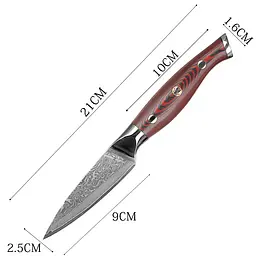 Ніж для чищення овочів Damascus DK-FK 1008 VG-10 9 см Дамаська сталь 67 шарів - мініатюра 2