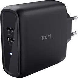 Зарядний пристрій Trust Maxo 65Вт, 2xUSB-C PD, чорний (25380_TRUST) - мініатюра 2