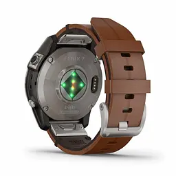 Смарт-годинник Garmin Fenix 7 Pro Sapphire Solar Titanium with Chestnut L. Band (010-02777-30) - мініатюра 6